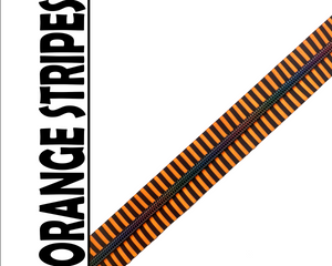 Neon and Black Striped Nylon Zipper Tape with Dark Rainbow Teeth. Size 5