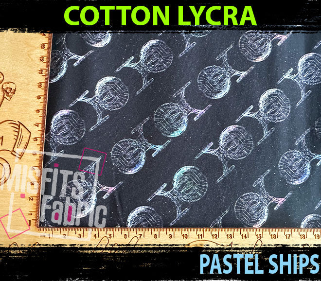 Cotton Lycra - Pastel Ships