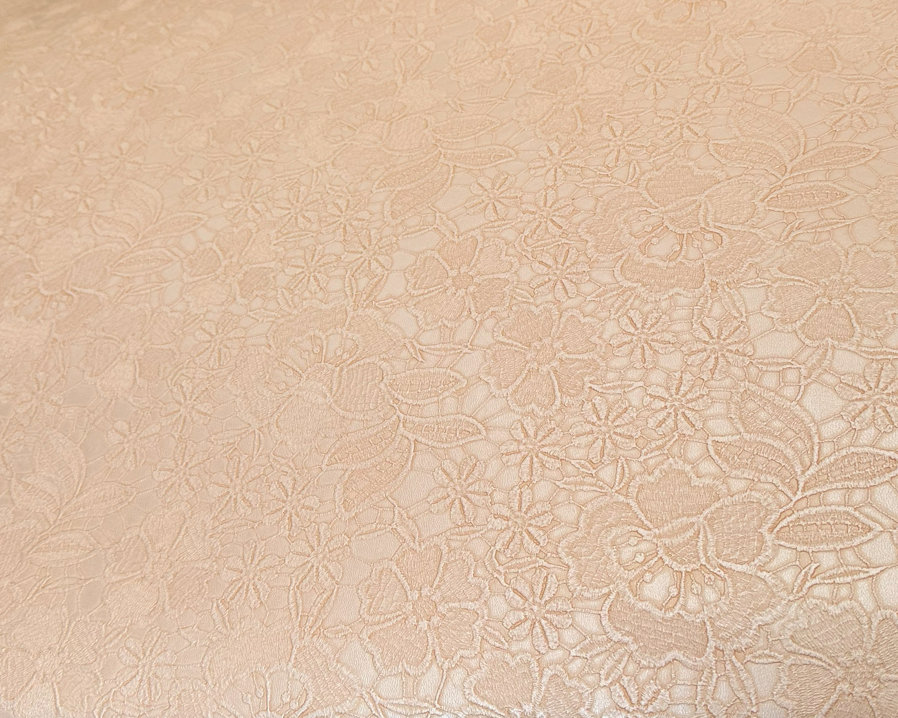 Shimmer Peach Flower Embossed Vinyl