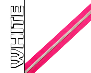Neon Pink Nylon Zipper Tape, Size 5