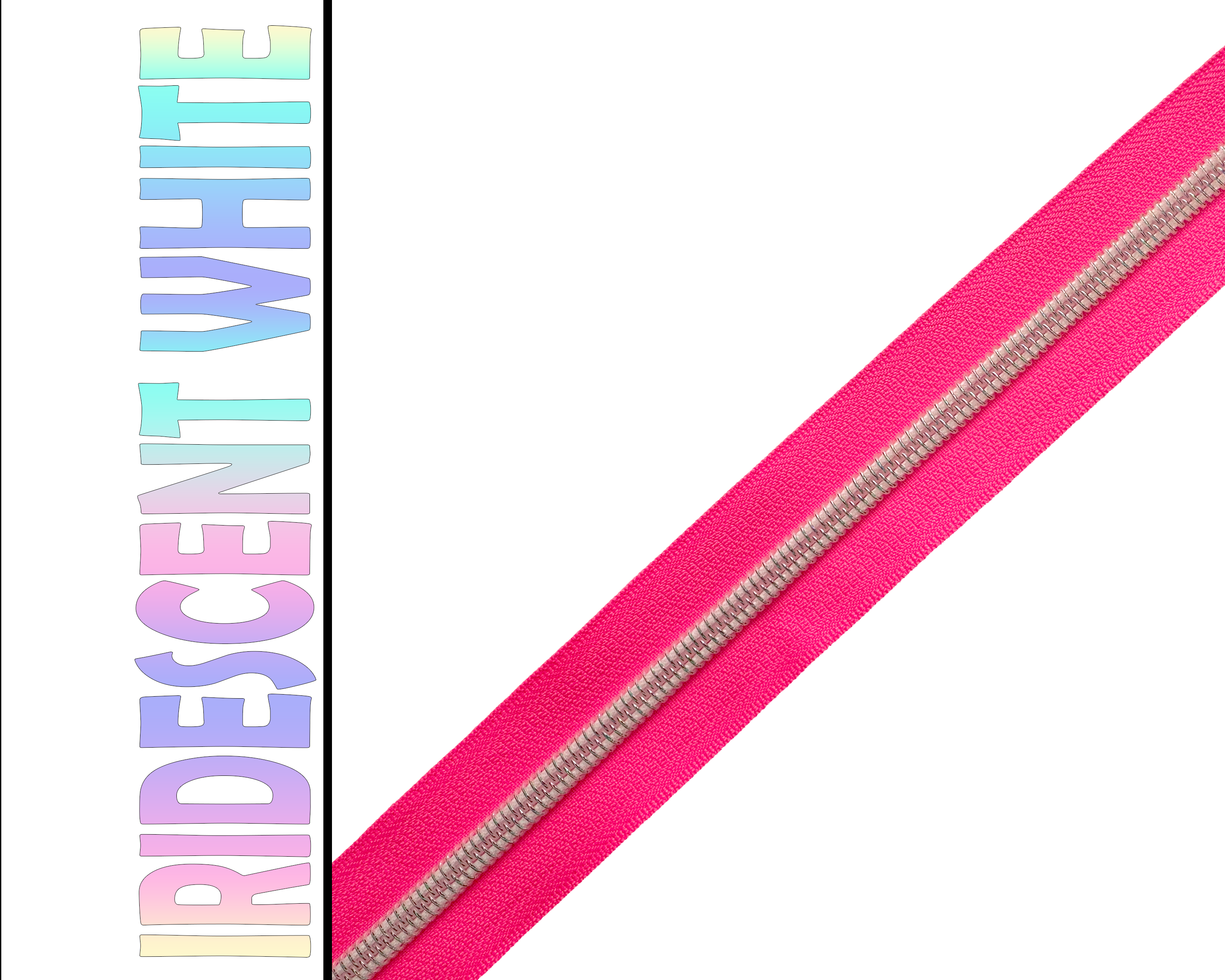 Neon Pink Nylon Zipper Tape, Size 5