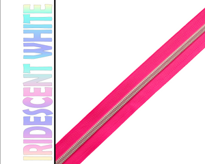 Neon Pink Nylon Zipper Tape, Size 5