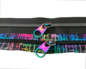 Rainbow Oversized Pop Tab Zipper Pulls for size 5 Nylon Zip Tape. Bag Making Hardware