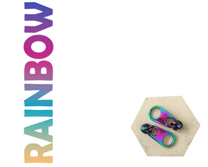 Rainbow Oversized Pop Tab Zipper Pulls for size 5 Nylon Zip Tape. Bag Making Hardware