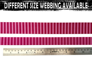 25mm wide, Two Toned Pink Stripes Print Nylon Webbing for DIY Bag Straps