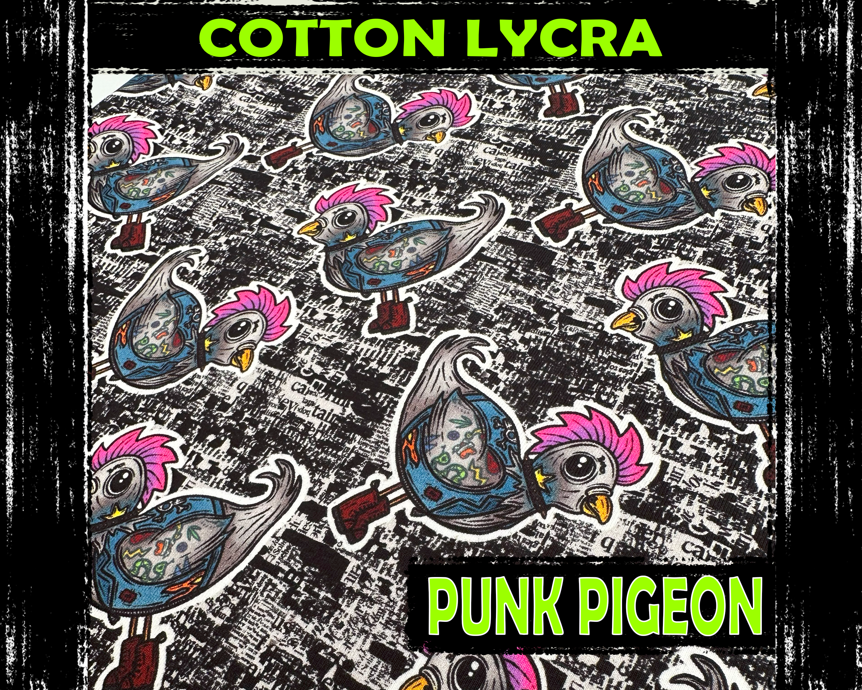 Cotton Lycra - Punk Pigeon