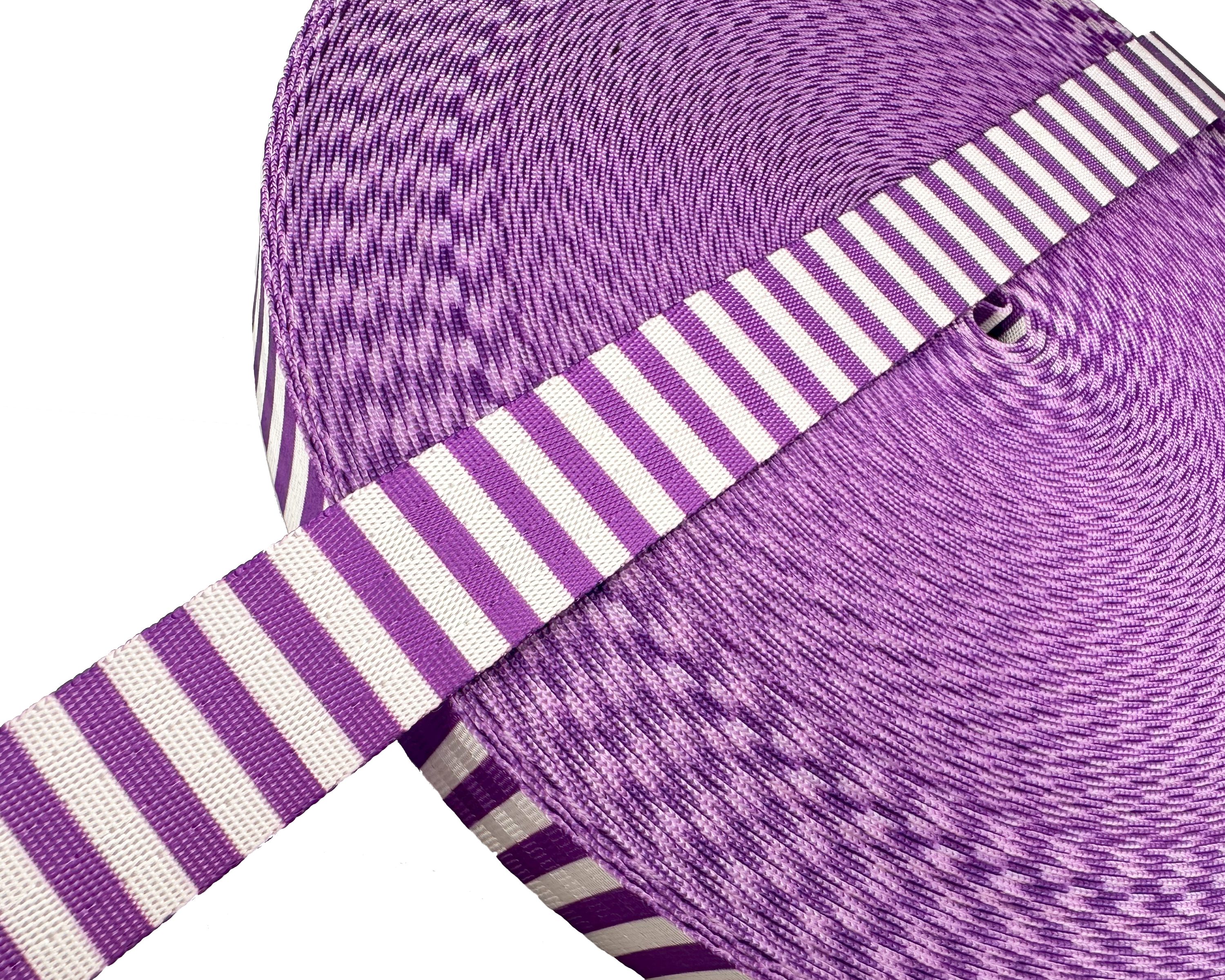25mm Purple and White Stripe Webbing Straps for Bag Making