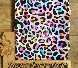 Cotton Lycra - Rainbow Leopard