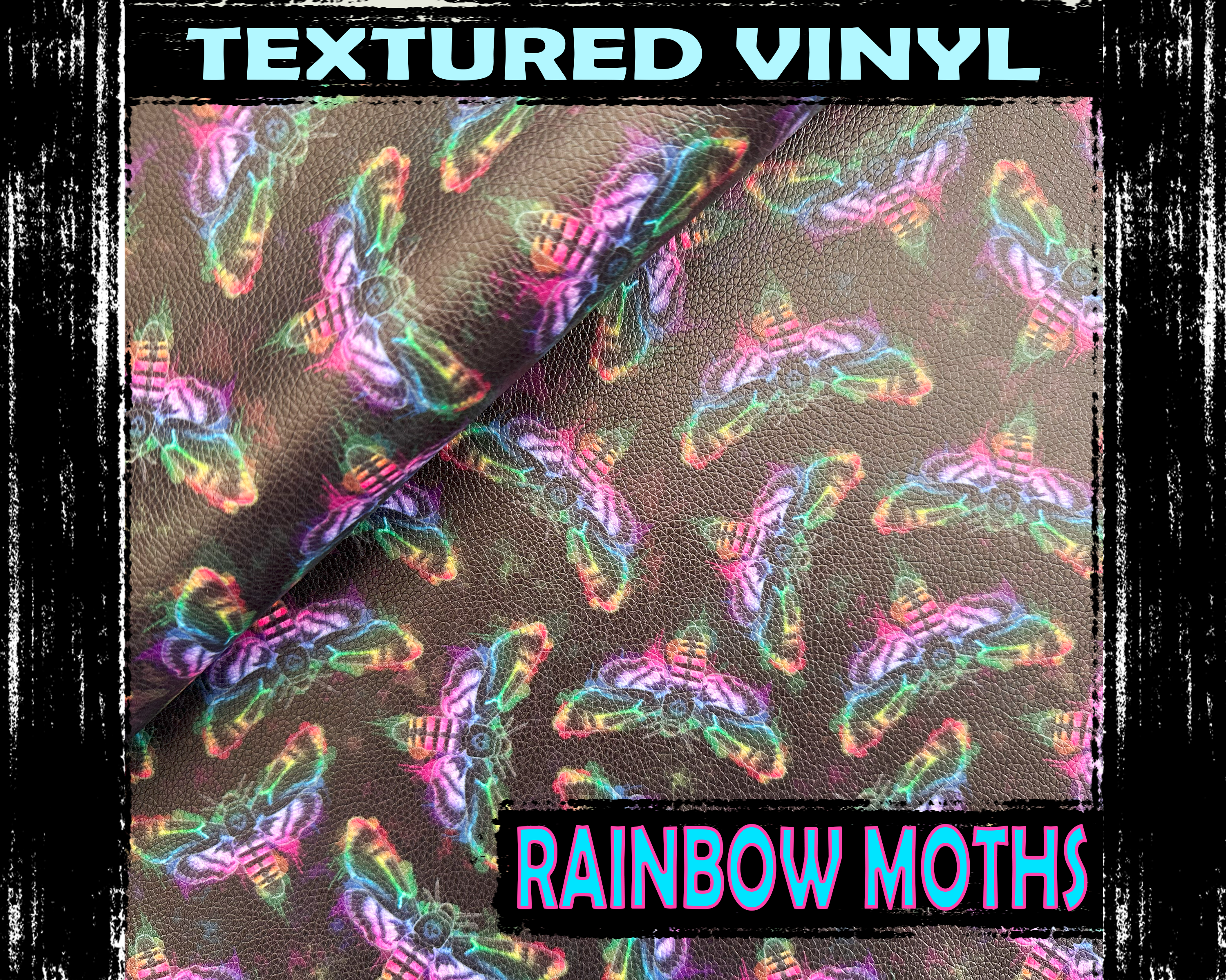 Textured Vinyl -  Rainbow Moths