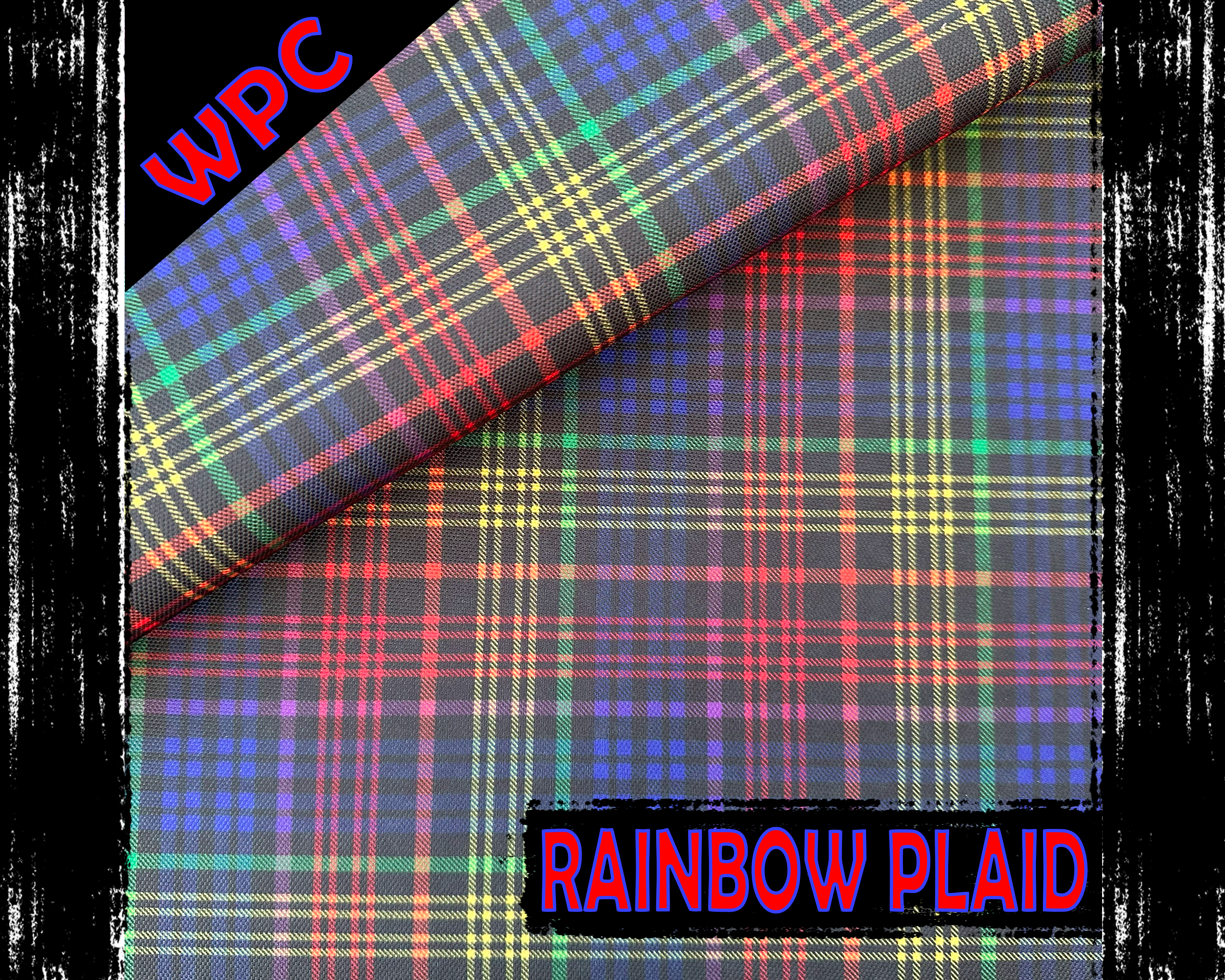 Rainbow Plaid, Waterproof Polyester Canvas
