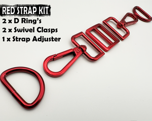 Red Strap Kit Set, 25mm/1" Bag Hardware