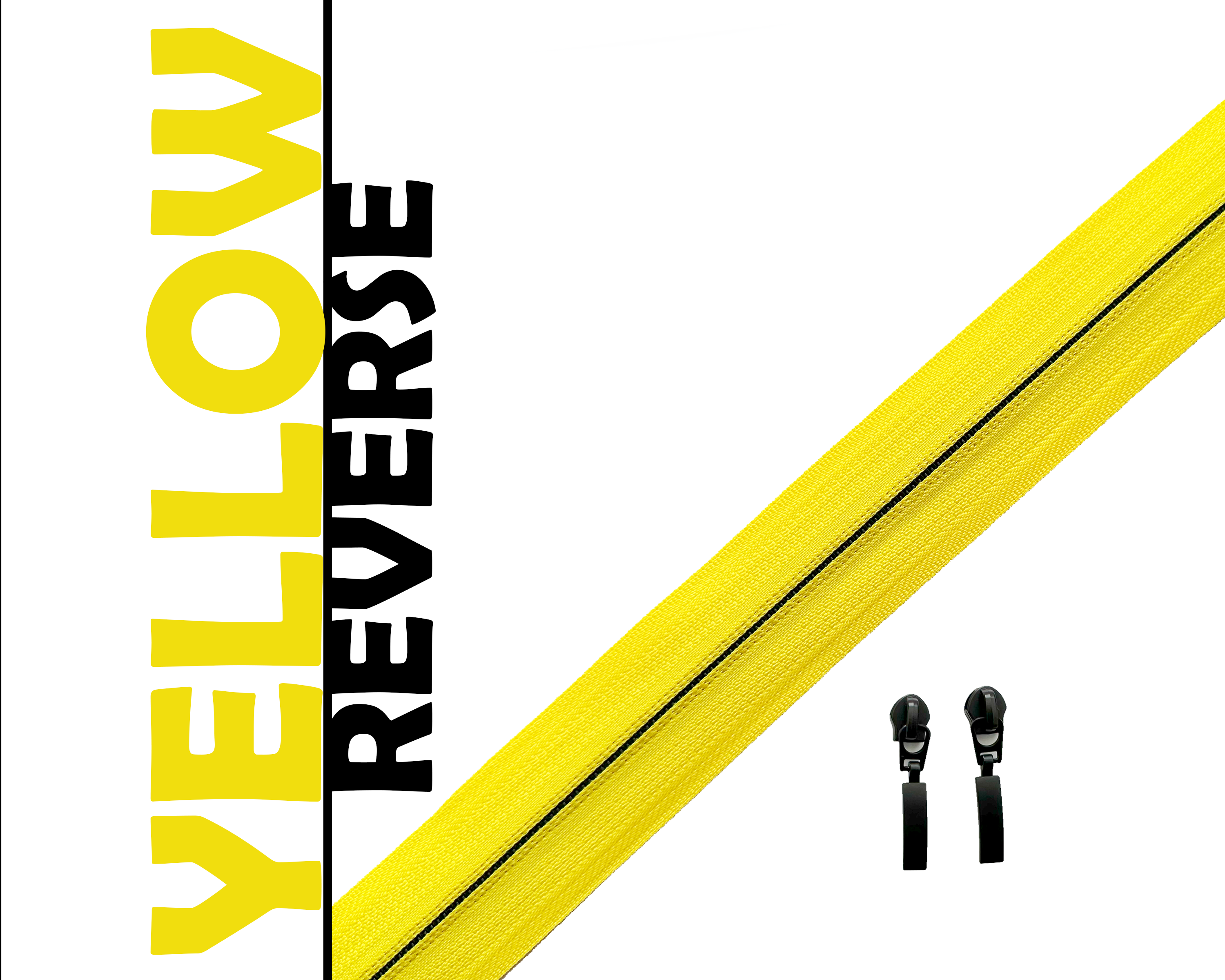 REVERSE Neon Zipper Tape & Matte Black Bar Pull Packs. #5 nylon