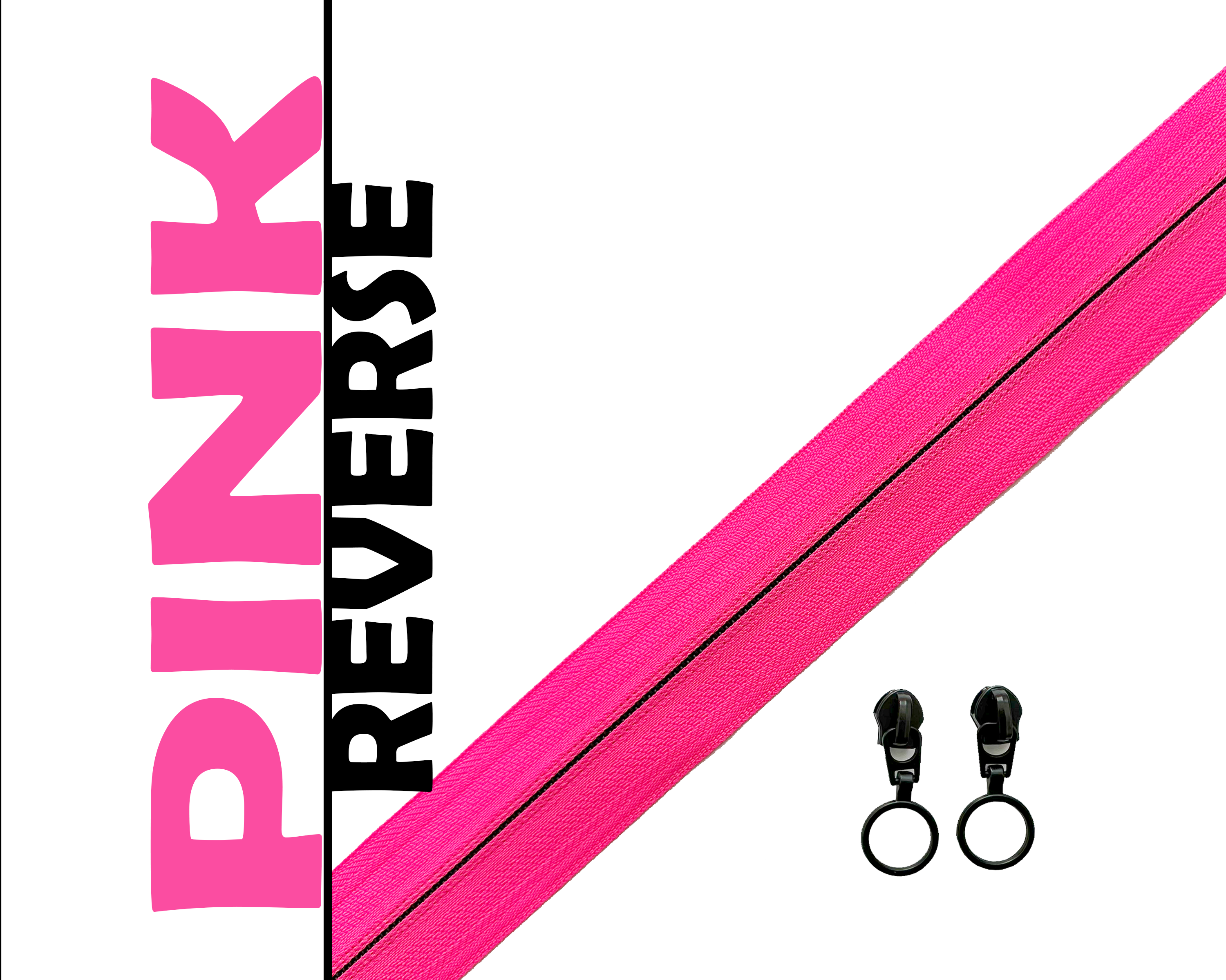 REVERSE Neon Zipper Tape & Matte Black Ring Pull Packs. #5 nylon