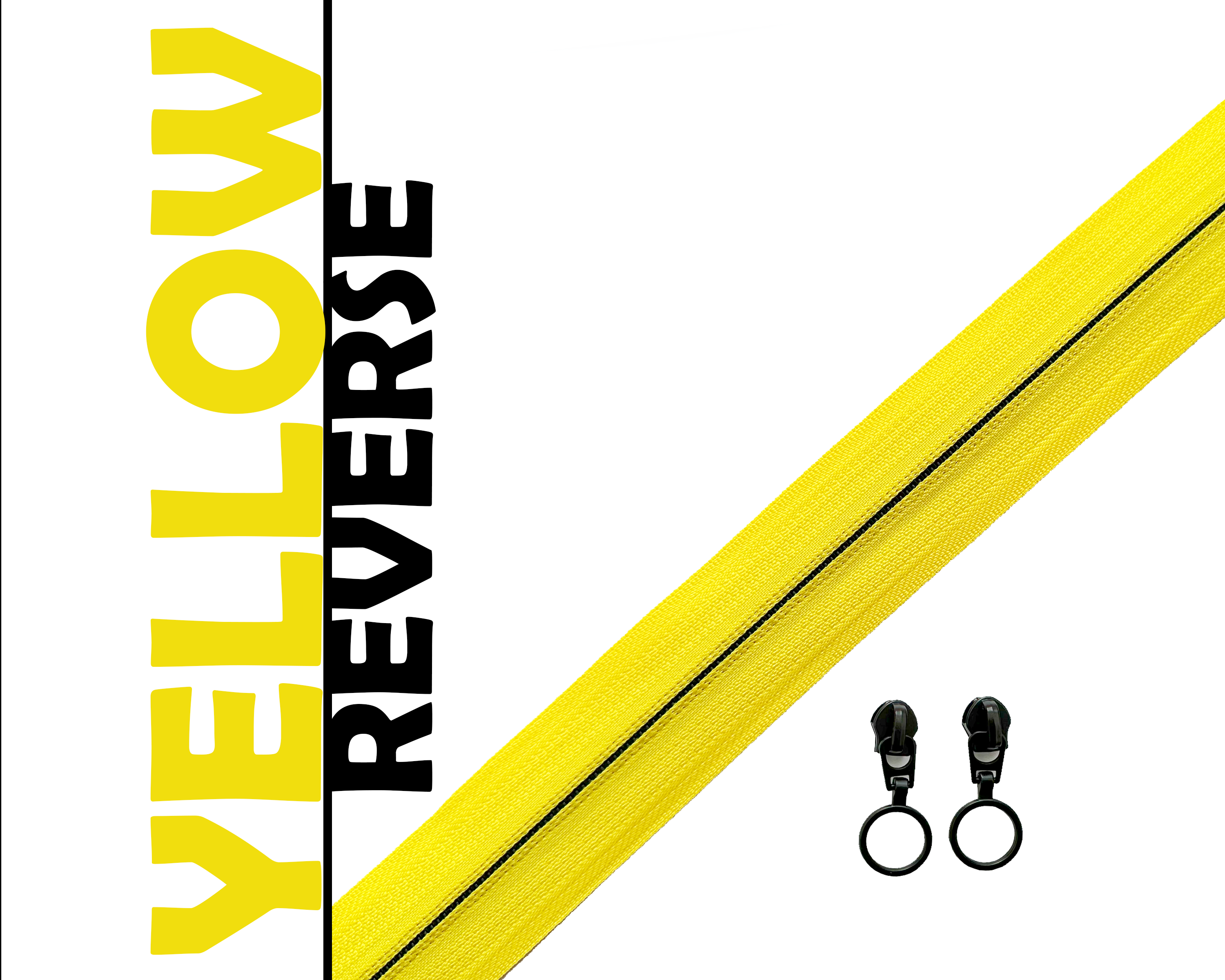 REVERSE Neon Zipper Tape & Matte Black Ring Pull Packs. #5 nylon
