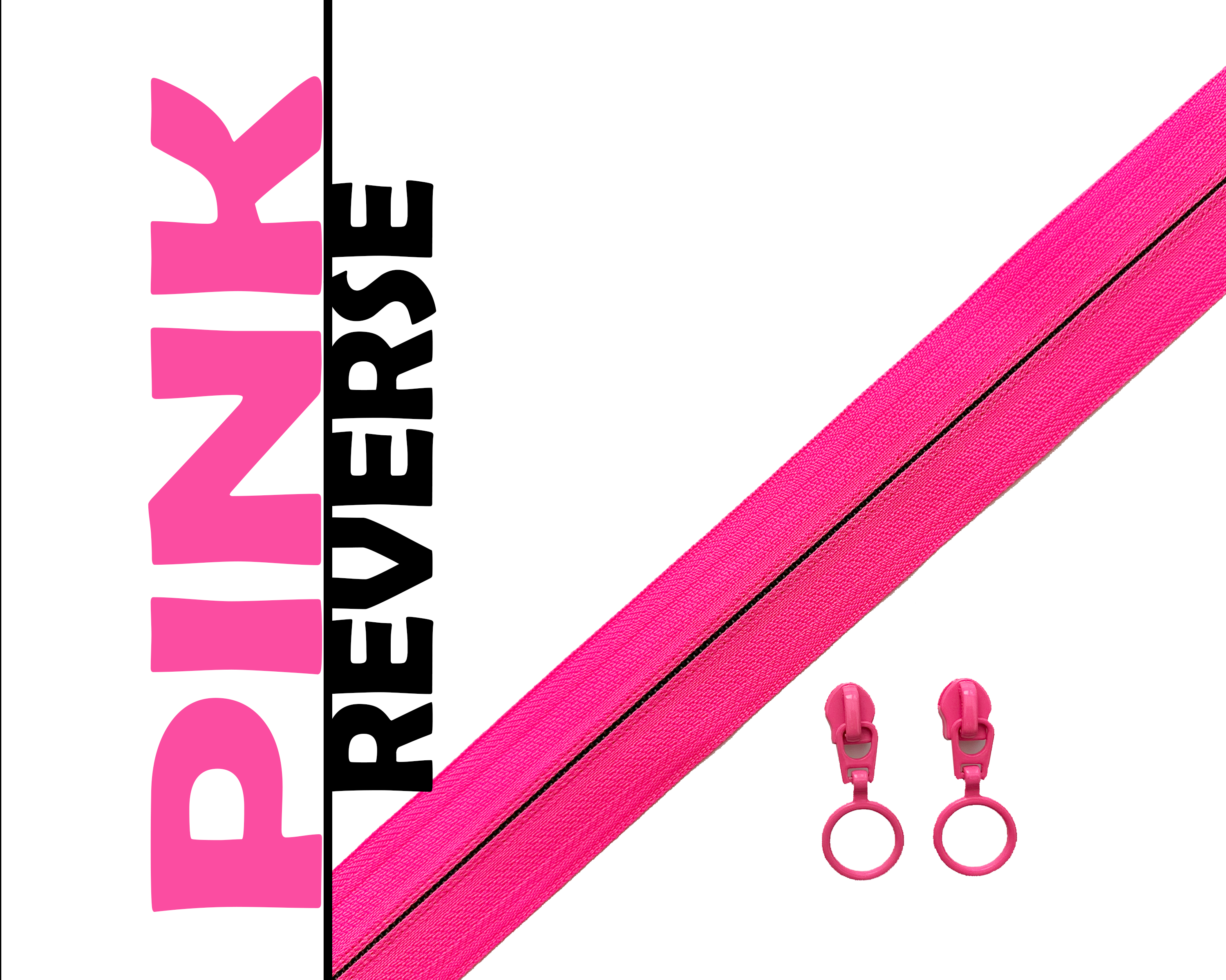 REVERSE Neon Zipper Tape & Ring Pull Packs. #5 nylon