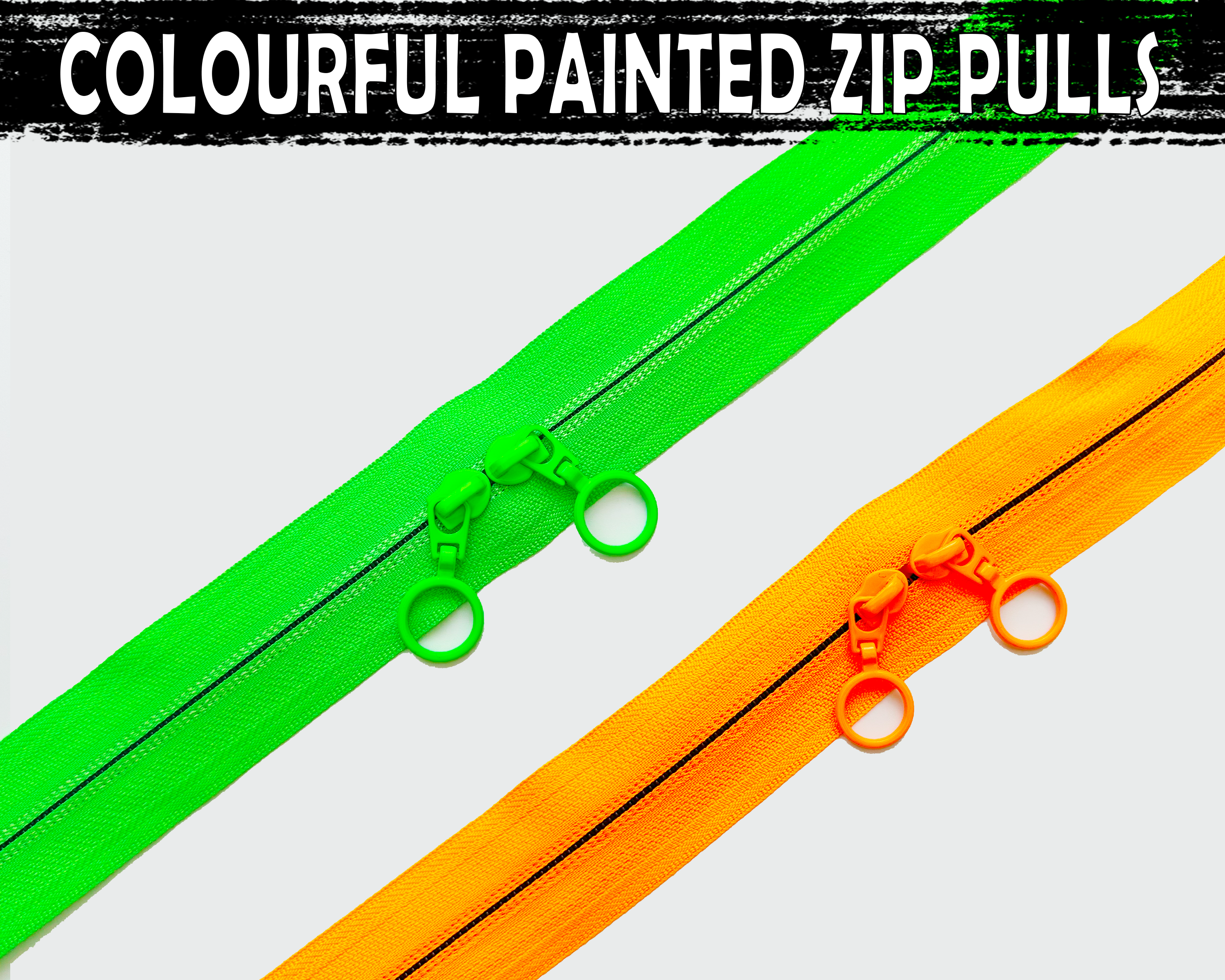 REVERSE Neon Zipper Tape & Ring Pull Packs. #5 nylon
