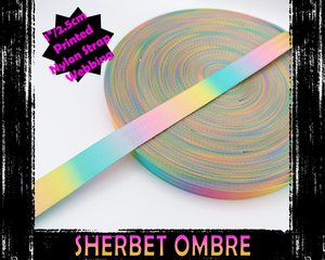 Sherbet Ombre Nylon Webbing, Bag Straps, 2.5cm (1") wide