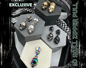 *NEW FINISHES* 3D Skull Zipper Pulls available in 7 finishes