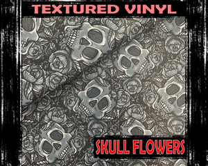 Textured Vinyl - Skull Flowers