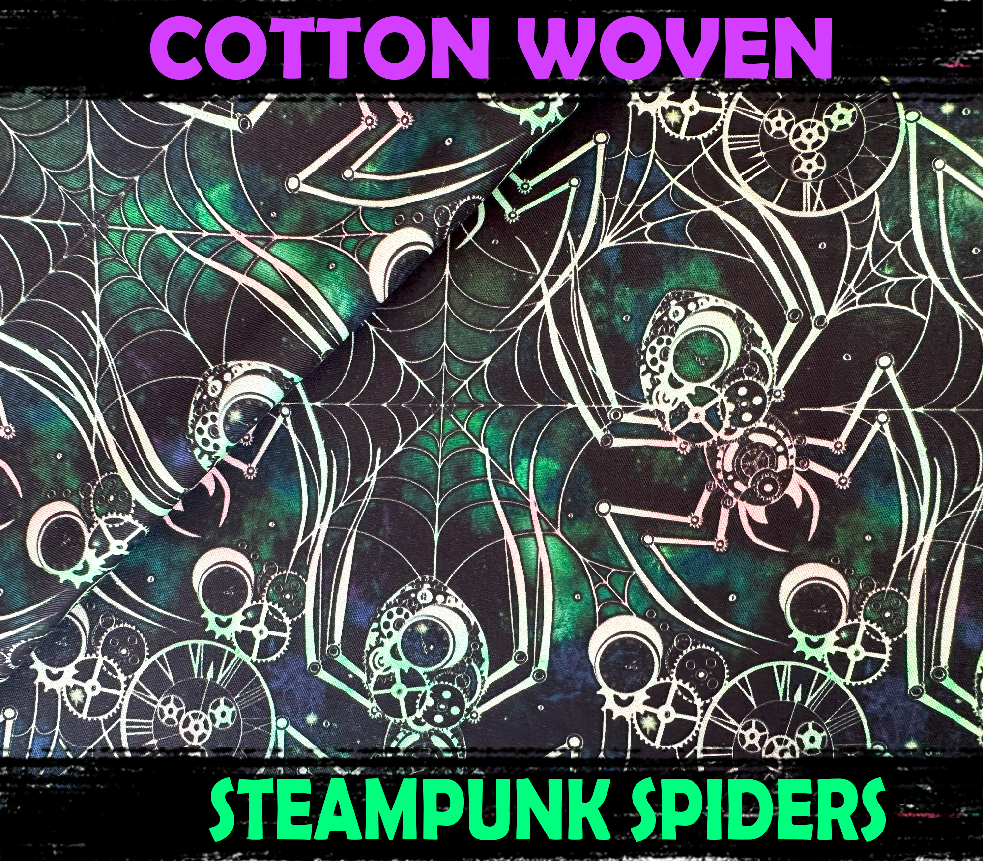Cotton Woven - Steampunk Spiders