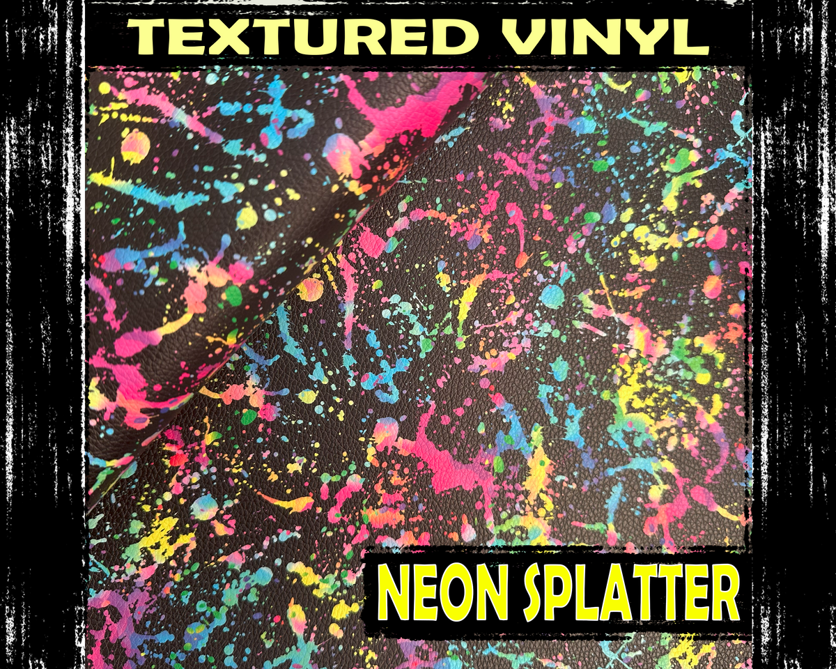 Textured Vinyl - Neon Splatter – Misfits Fabric, UK
