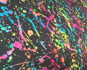 Neon Splatter Print, Waterproof Polyester Canvas.
