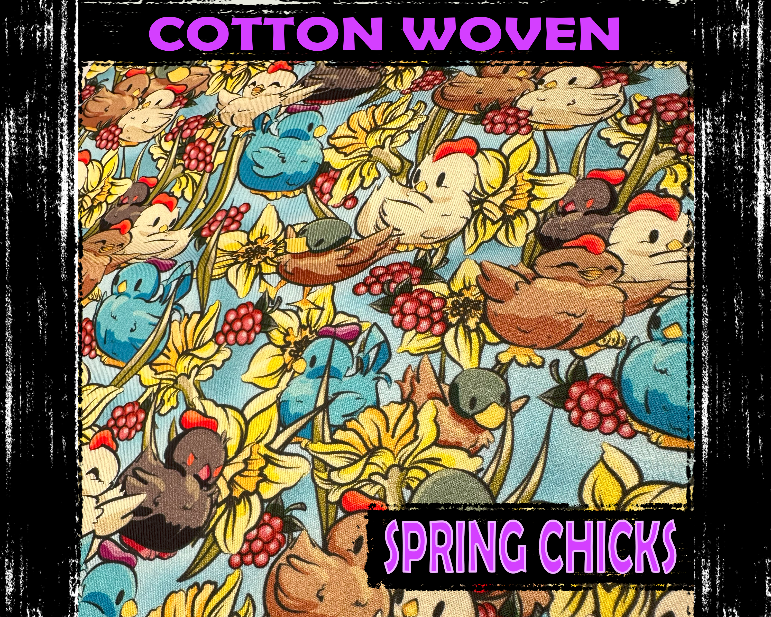 Spring Chicks Cotton Woven