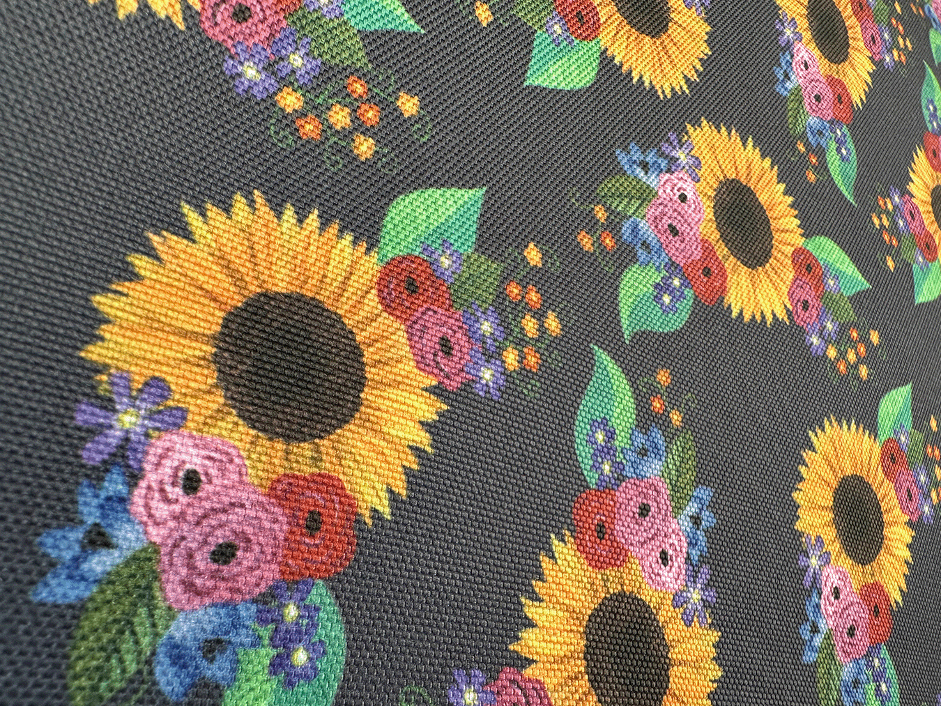 Sunflower, hand painted design, Waterproof Polyester Canvas.
