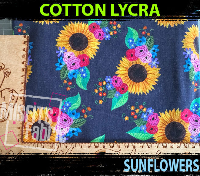 Cotton Lycra - Sunflowers