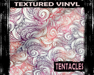 Textured Vinyl -  Tentacles, Octopus Print. Purple & Orange design.