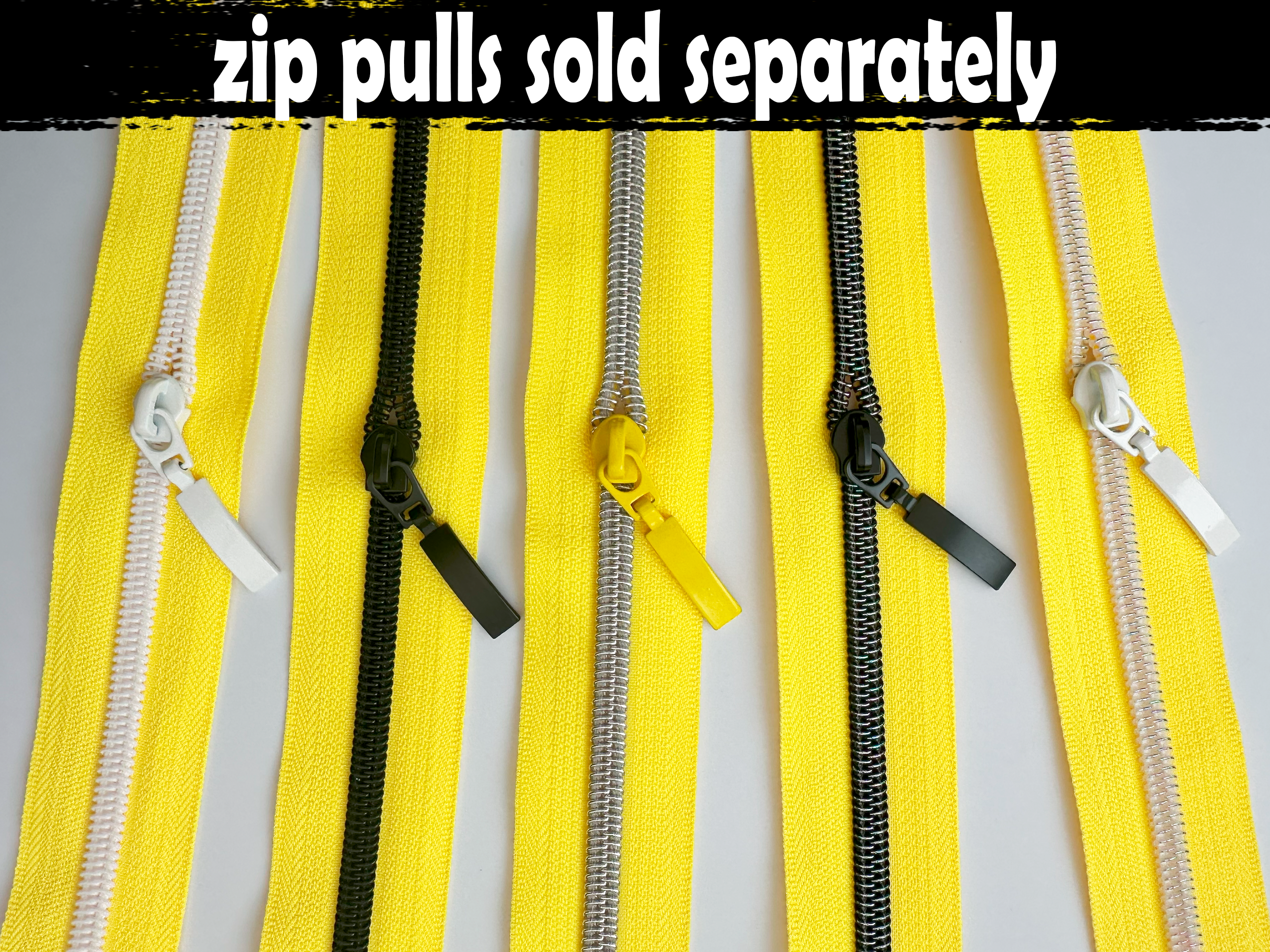 Neon Yellow Nylon Zipper Tape, Size 5