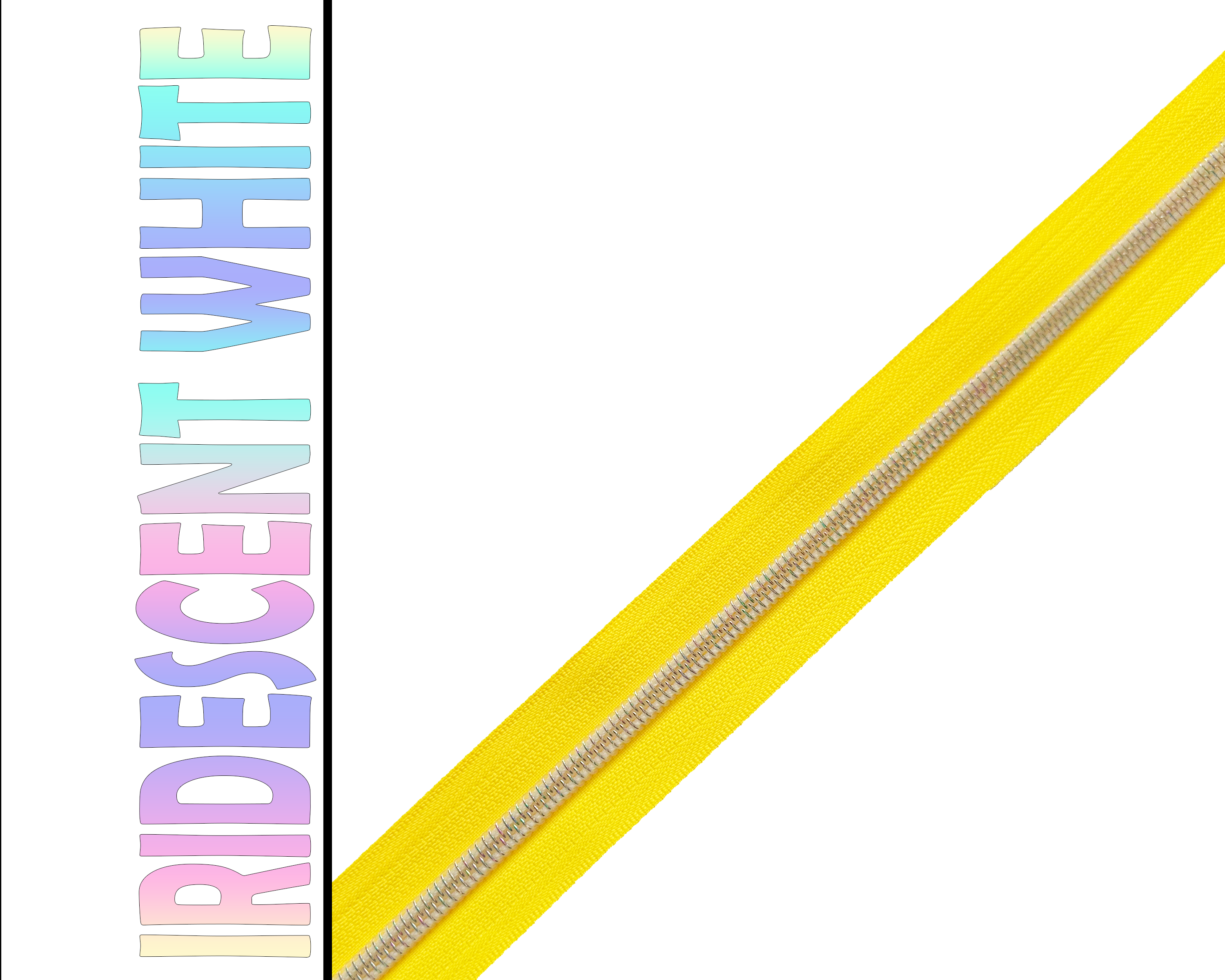 Neon Yellow Nylon Zipper Tape, Size 5