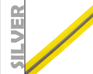 Neon Yellow Nylon Zipper Tape, Size 5