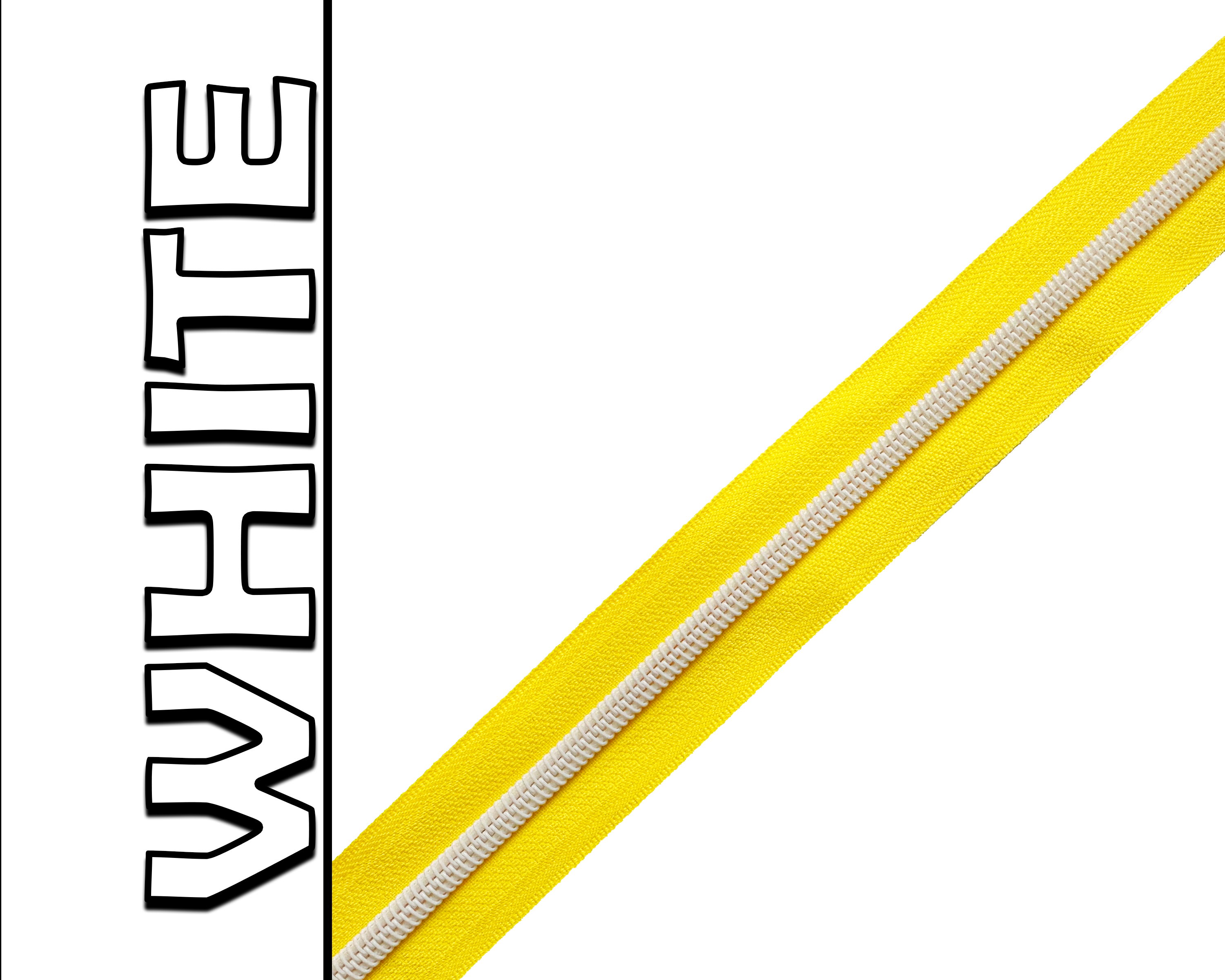 Neon Yellow Nylon Zipper Tape, Size 5
