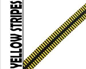 Neon and Black Striped Nylon Zipper Tape with Matte Black Teeth. Size 5