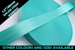 38mm Pastel Mint Webbing, Bag Straps, 1.5" wide