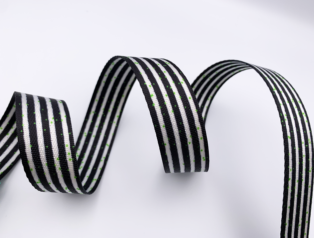 Stripes and Green Spots Webbing, Bag Straps, 2.5cm (1") wide