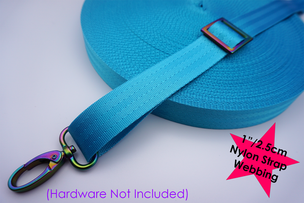 Electric Blue Nylon Webbing Bag Straps 2.5cm 1 wide Misfits Fabric UK
