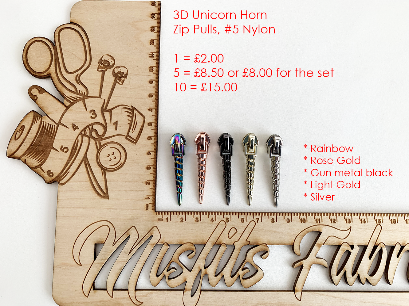 3D Unicorn Horn Zipper Pulls