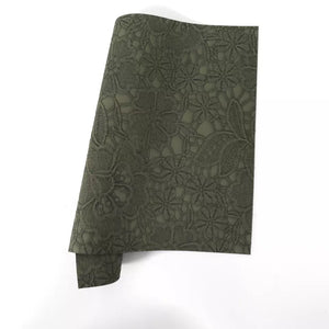 Khaki Flower Embossed Vinyl