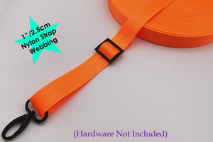 Neon Orange Webbing, Bag Straps, 2.5cm (1") wide