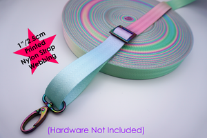 Ombre Nylon Webbing, Bag Straps, 2.5cm (1") wide, Pastel Shades