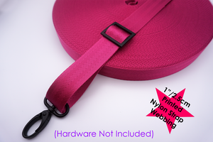 Raspberry Pink Nylon Webbing, Bag Straps, 2.5cm (1") wide