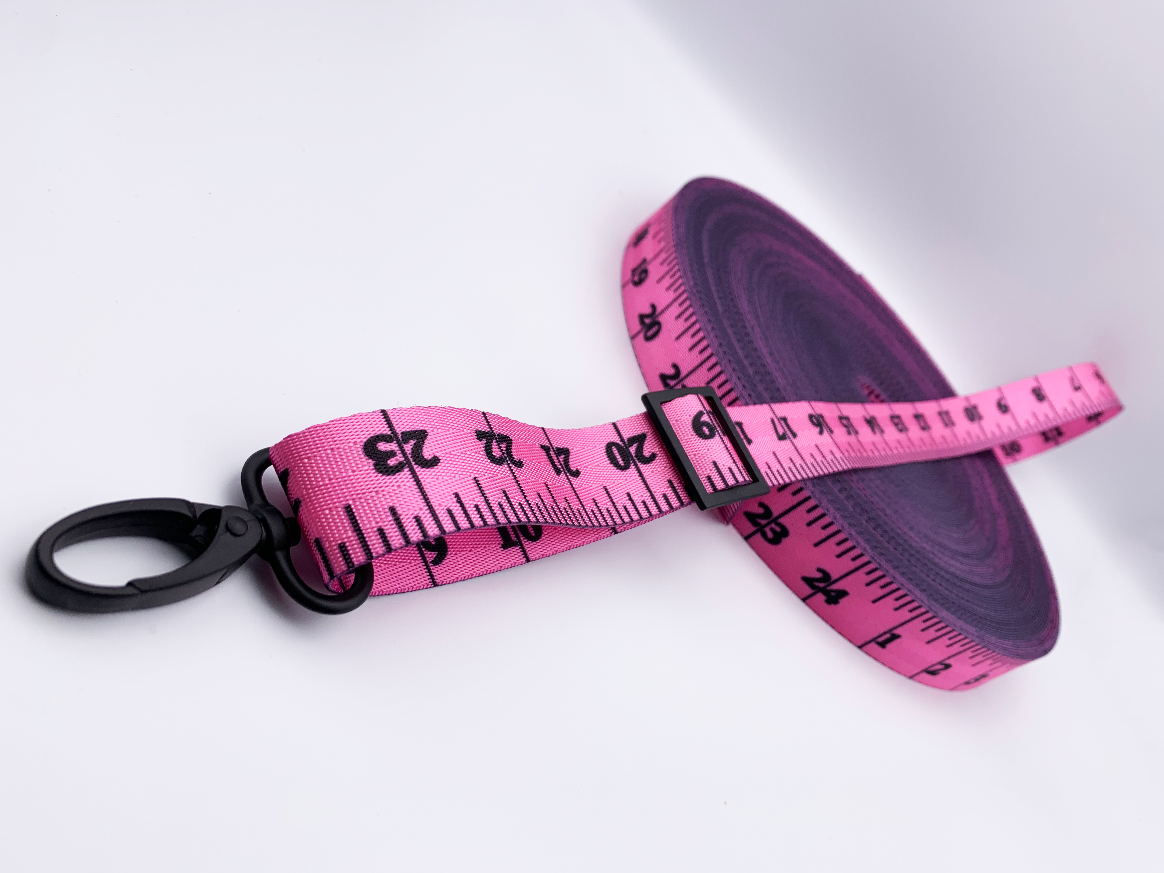 Measurestring Pink Pink Measuring Tape Print Webbing, Bag Straps, 2.5cm (1