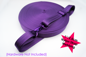 Deep Purple Nylon Webbing, Bag Straps, 2.5cm (1") wide