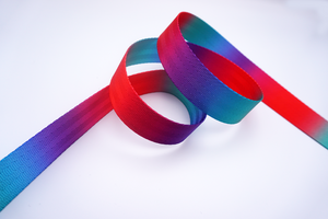 Ombre Nylon Webbing, Bag Straps, 25mm (1") wide, Red/Blue/Purple