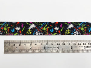 Rainbow Splatter Nylon Webbing, Bag Straps, 2.5cm (1") wide