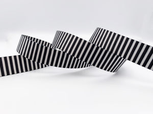 Black and White Stripes Nylon Webbing, Bag Straps, 2.5cm (1") wide